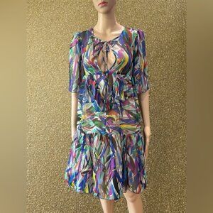 Guy Baxter peek a boo hippie boho confetti printed dress-2